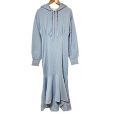 24SS LILY BROWN Lily Brown Sweat Long Hoodie Dress Size F Light Blue Women USED