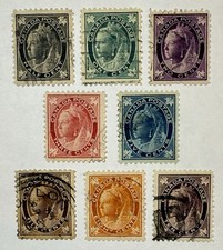 Canada #66-73 1897 1/2c-10c Q.Victoria”Maple Leaf”series,set/8 U/VF; $271.50 UCV