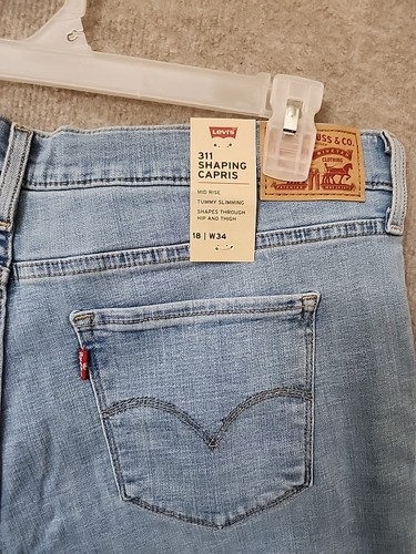 Jeans Levis 311 Shaping skinny Capri donna 18 34 blu scolpito ipermorbido NUOVO - Foto 9 di 13