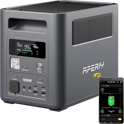 AFERIY 1800W Portable Power Station 1024Wh LifePO4 BMS Solar Generator Smart App