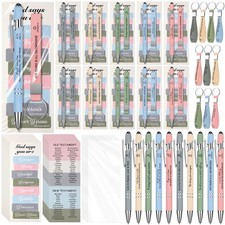 25 Sets Christian Gifts Bulk for Women Bible Verse Pens Religious Silicone Ke...