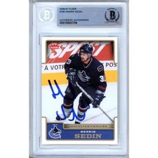 Henrik Sedin Signed 2006-07 Fleer #190 Canucks Beckett BAS Slabbed HOF Auto