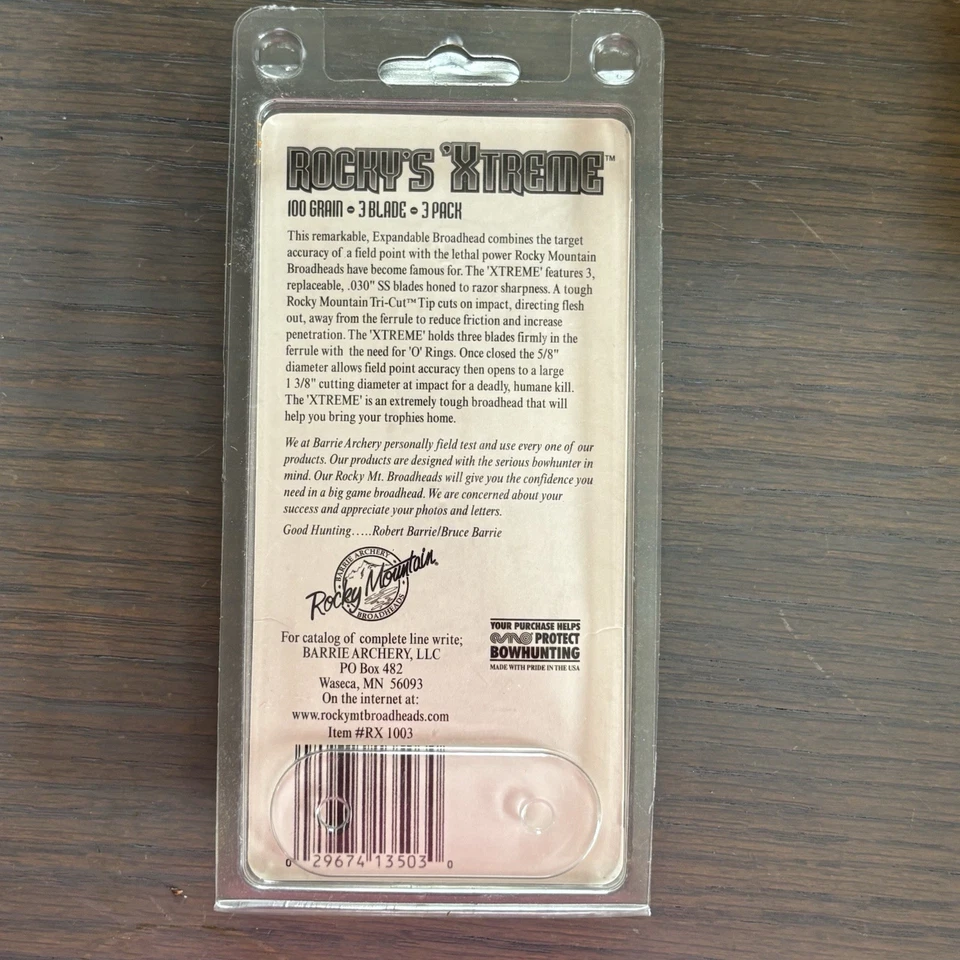 Rocky’s XTREME Cabeza Ancha Expandible Precisión Mortal 100 Granos 3 Hojas 5/8’’’ Paquete de 3 Foto 3 de 4