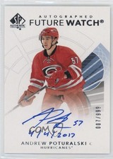 2017 SP Authentic Future Watch Inscriptions /999 Andrew Poturalski #186 Auto m0p