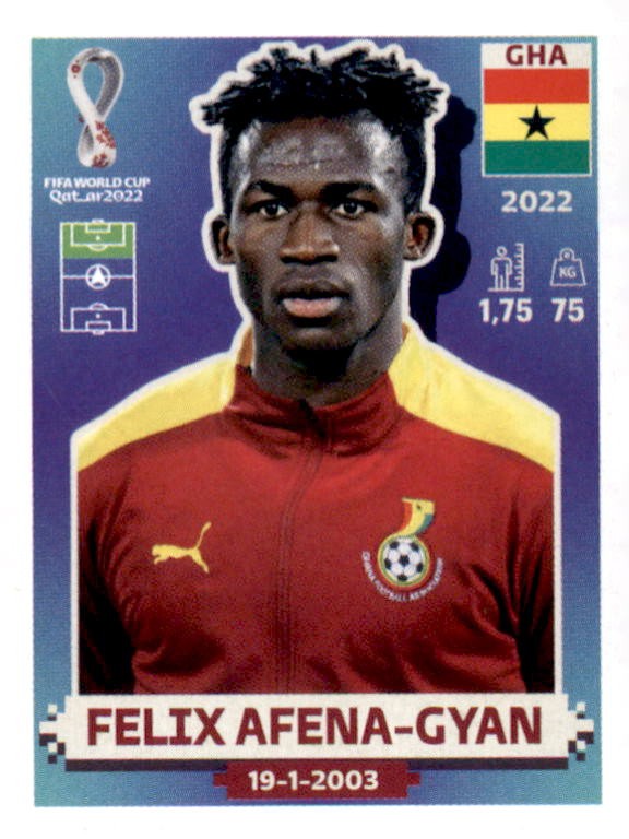 Felix Afena-Gyan 2022 Panini World Cup Qatar Sticker #GHA 16 USA Version