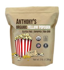 Anthony's Organic Yellow Popcorn Kernels, 3 lb, 48 Ounce Pack of 1 