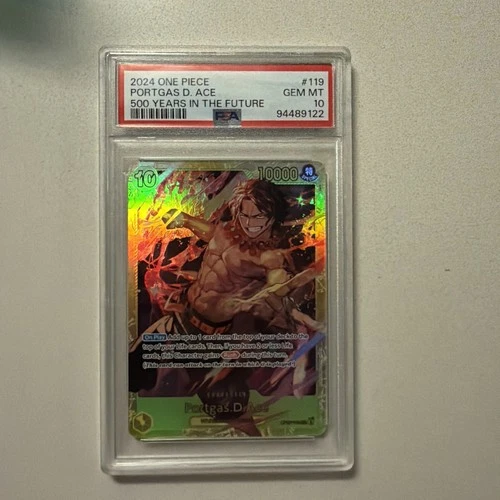 One Piece Portgas D. Ace OP07-119 SEC Secret Rare PRB02 EN PSA 10 GEM MINT