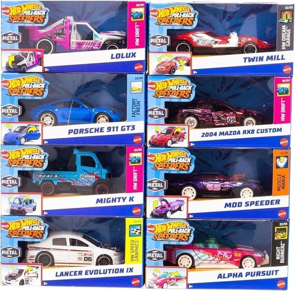 Hot Wheels Pull-Back Speeders Spielzeugautos MaßStab 1:43 Auto Zum ZurüCkziehen-image