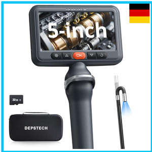 15m Triple Lens Endoskopkamera mit Licht, DEPSTECH 5 Zoll IPS Bildschirm Endoskopkamera, 1080P Industrie Endoskop Rohrkamera Kanalkamera, IP67 wasserdichte Inspektionskamera für Abflussrohre