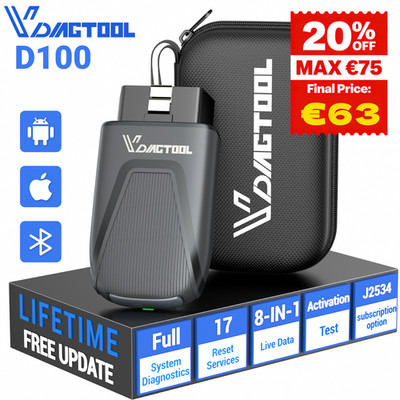  2026 VDIAGTOOL D100 Bluetooth OBD2-Scanner ALLE System Diagnosegerät 17+ Reset