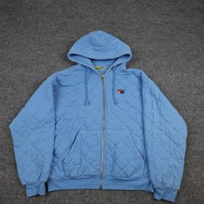 Aviator Nation Hoodie Womens Large Blue Quilted Full Zip Made In USA Logo