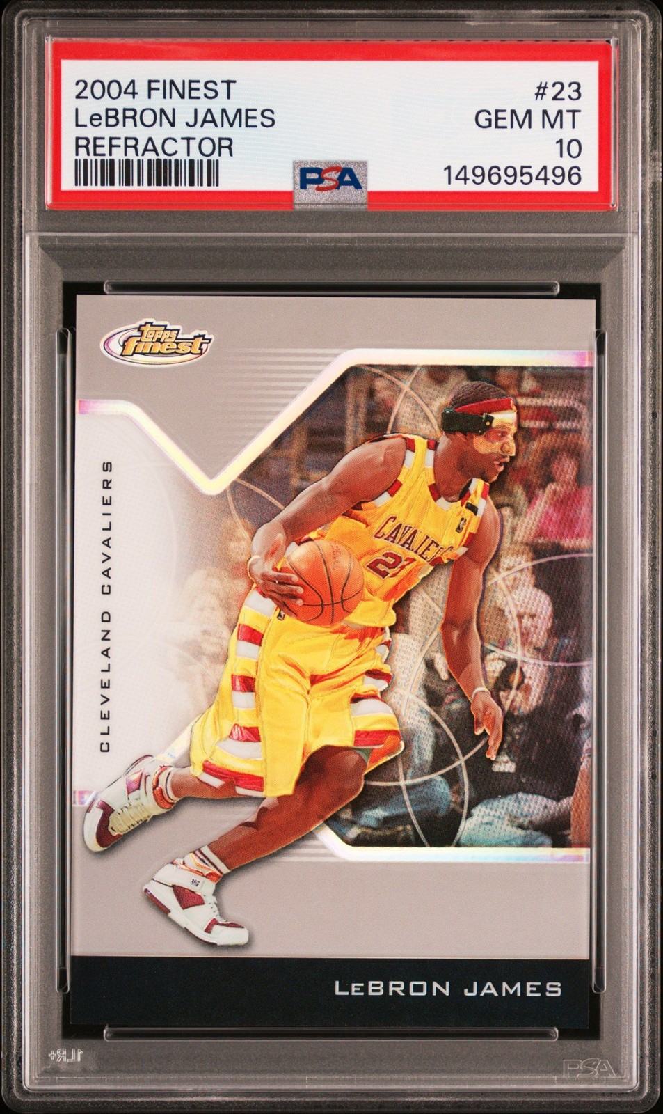 2004 FINEST #23 LeBRON JAMES REFRACTOR /249 PSA 10