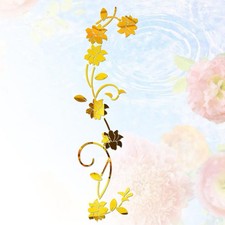  Flower Rattan Acrylic 3D Crystal Mirror Wall Sticker Home Porch Background Wall