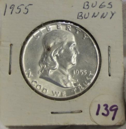 1955 US Franklin Half 50c Bugs Bunny Unc