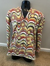 Vtg Y2K Lucky Brand Hoodie Men  s Small Floral Flower Power Groovy Surf Retro