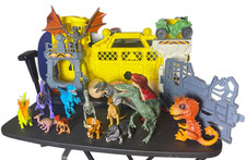 14 Dinosaur Figures Lot with Cage, jeep and Dinosaur eggs