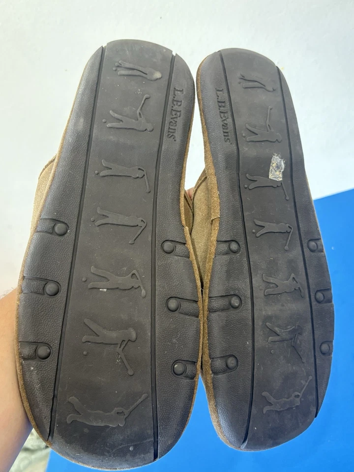 L.B. Zapatillas sin cordones Evans para hombre talla 10M US GOLF gamuza castaño 9757 Foto 3 de 4