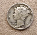 1945-D Mercury Head Dime 10 Cents Silver Coin