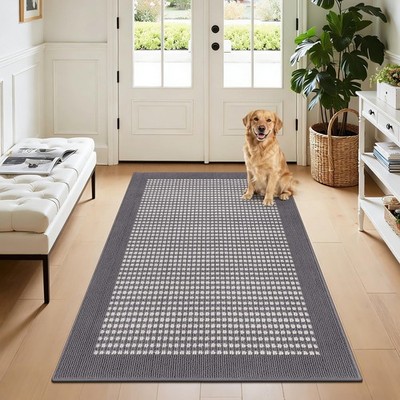 Indoor Door Mat 3x5ft Absorbent Dog Mats for Muddy Paws,Machine Washable Smal...