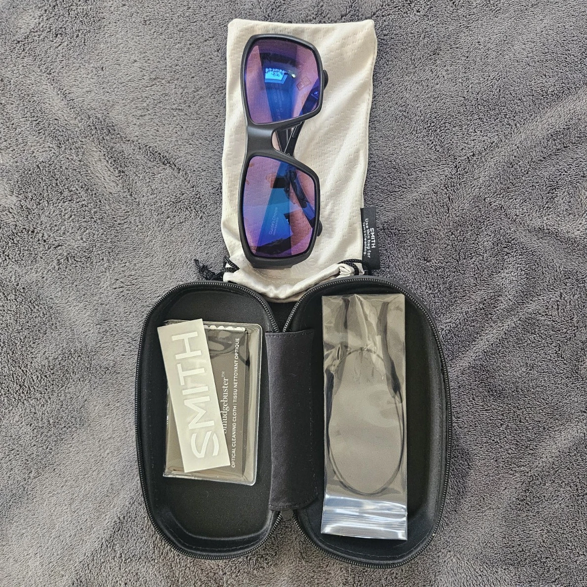Smith Dockside ChromaPop Polarized Wrap Sunglasses Black Frame Gray Lens 125mm Smith Optics Dockside Designer Sunglasses in Black with  main image 3