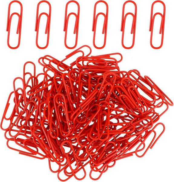 200 StüCk Rot BüRoklammern, Metall Kleine BüRoklammern, Rot Paper Clips BüRoklam-image
