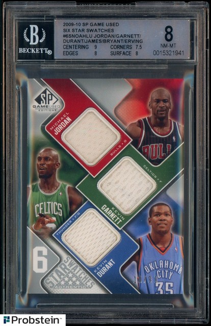 2009 SP Game Used Michael Jordan Kobe Bryant Durant James GU Jersey /99 BGS 8