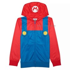 Big Boys Size 14 - 20 XL Super Mario Brothers Hoodie Jacket Costume Nintendo Kid