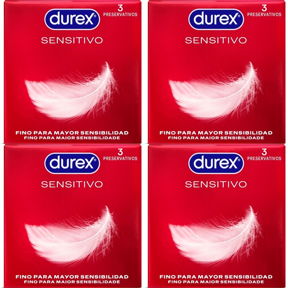 Durex Sensitive Soft Kondome – Extra dünn, Easy-On – 4er Vorteilspack (12 Stk.)