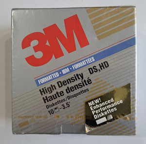 Vintage 3M High Density 3.5" DS/HD Floppy Disks 10 Pack Sealed IBM Formatted