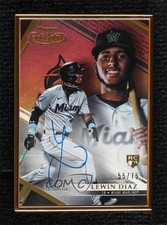 2021 Topps Gold Label Framed Black 55/75 Lewin Diaz #FA-LD Auto 10j2