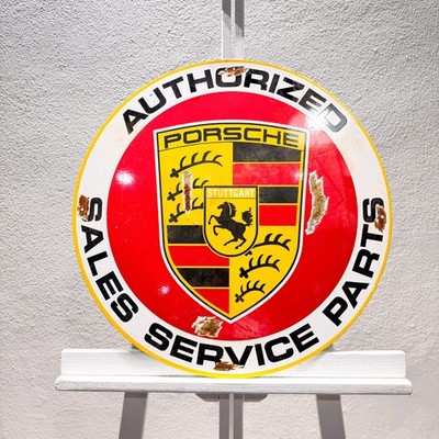 Porsche Authorized Service Parts Rusty Heavy Metal Sign   50 cm (19.7 )