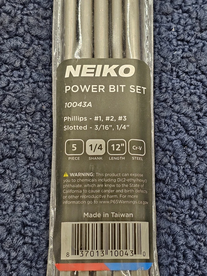 NEIKO 10043A 1/4" Shank 12" Long Phillips & Flat Blade Bit Screwdriver Assembly - Image 2 of 4