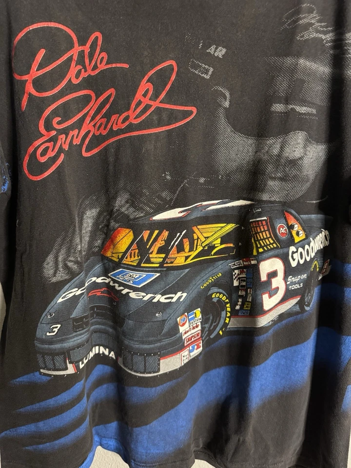 Camiseta 1992 Dale Earnhardt Nascar Six Champion Racing AOP puntada única L rara Foto 2 de 4