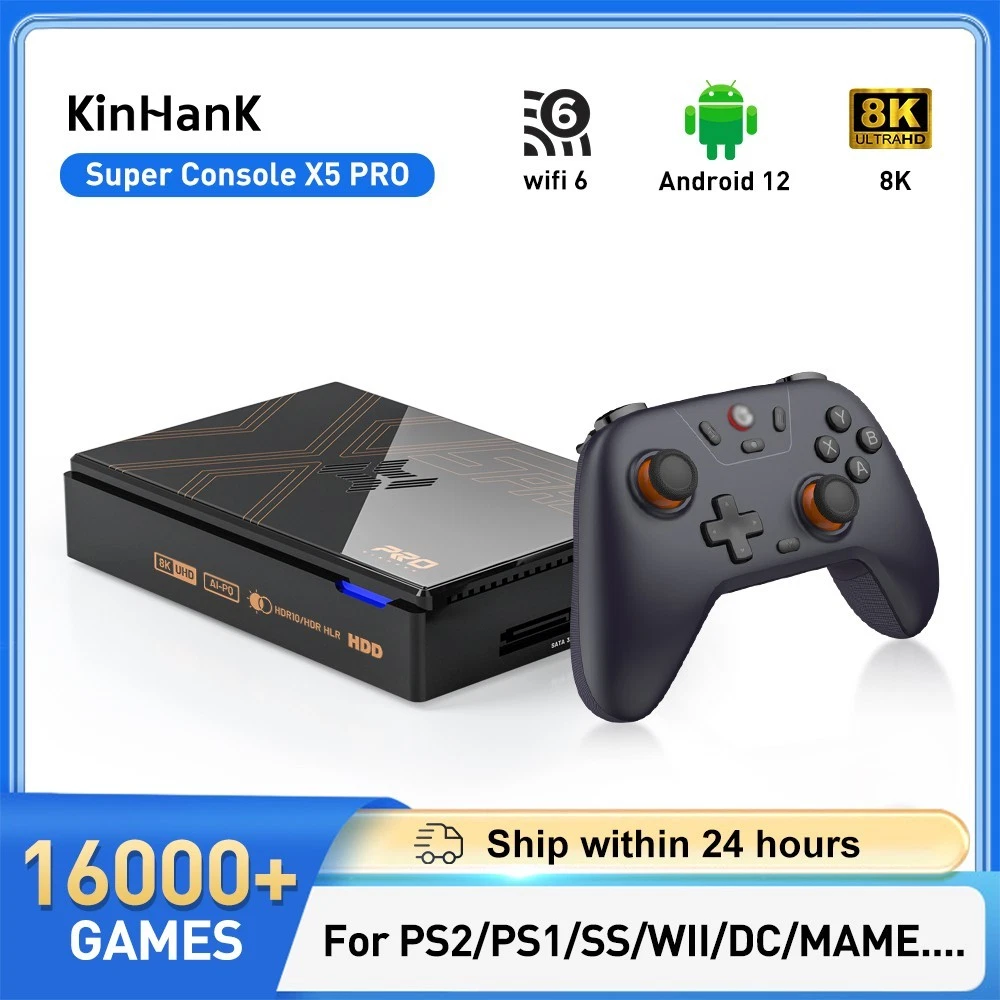 Kinhank Super Console X5 PRO Retro Video Game Consoles Plug and Play 320G/4T wit