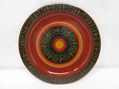 Japanese Yamanaka Lacquer Tray Chinkin Koma Bon Wagashi Tray-OB065