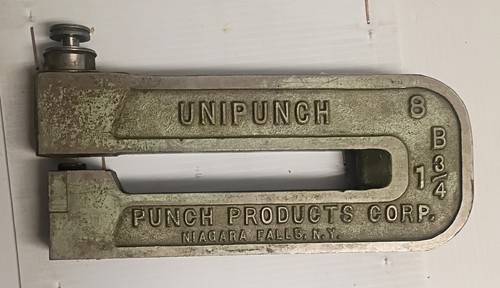 Unipunch 8 B 1 3/4 C-Frame Punch Die Tooling Press Brake Niagara Falls N.Y. USA