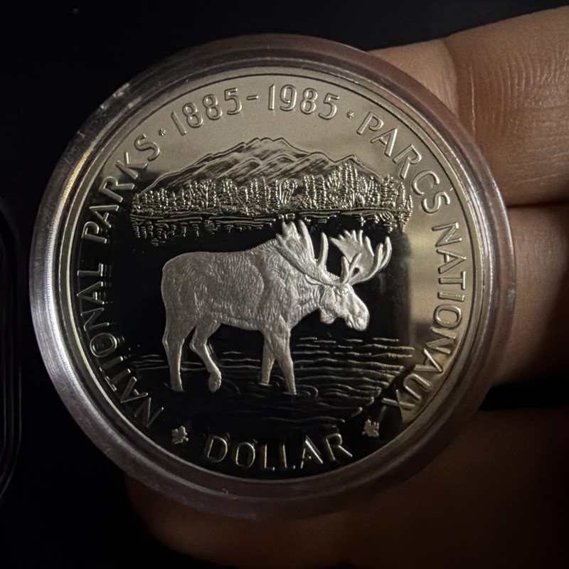 1985 Royal Canadian Mint 100th Anniversary National Parks Proof Silver Dol Ka89