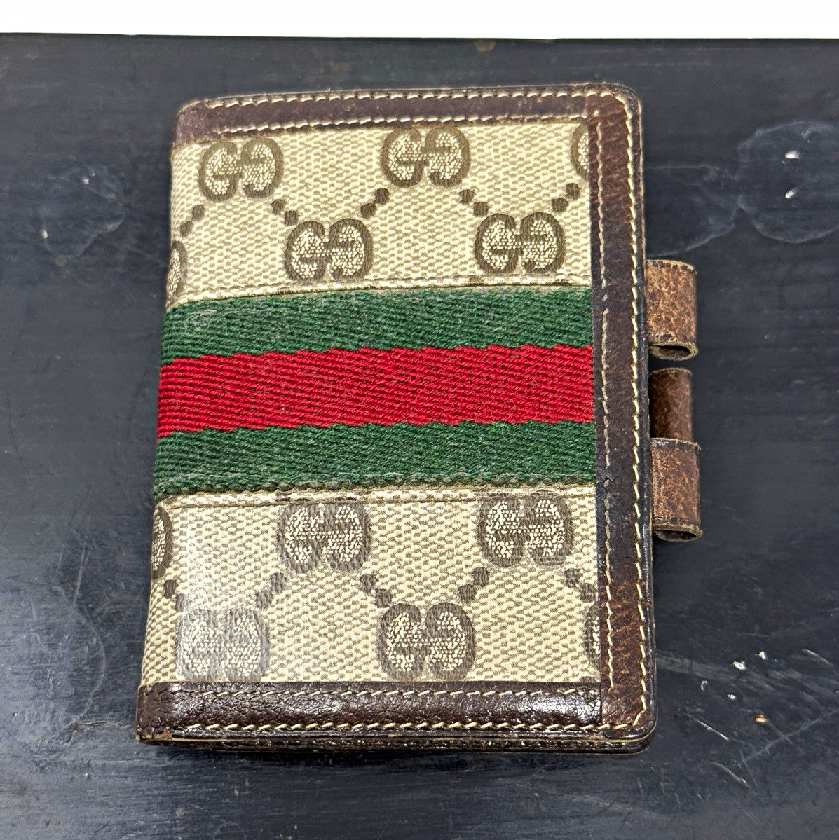 Gucci GG Monogram Web Stripe Address Book/Organizer MOD 94 Made in Italy