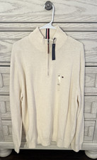 Tommy Hilfiger Men's Half Zip Sweater XXL New With Tags, Ivory