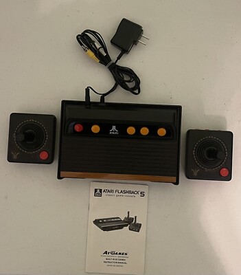 Atari Flashback 5 Classic Game Black & Red Console Tested
