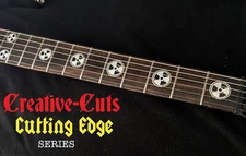 Radiation Logo White & BLACK Fret Markers Vinyl Inlay Stickers 4 BASS & GUITAR