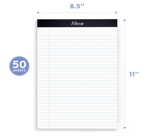 Alitte Legal Notepads 8.5 x 11 Pack of 12 - Perforated Wide Ruled Writing Pad... - Picture 3 of 6