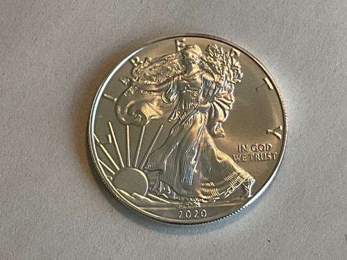 2020 American Silver Eagle .999 1 OZ Frosty White Gem Uncirculated Bullion Coin