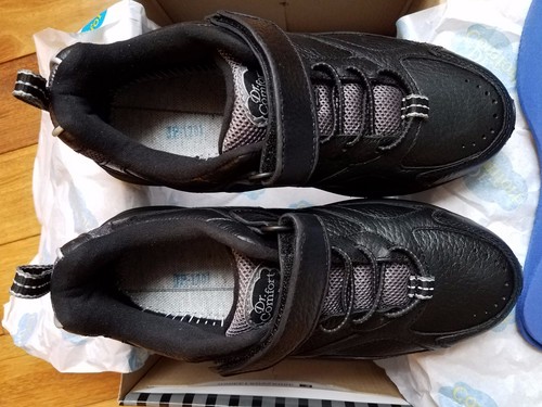 Dr. Zapatos cómodos de cuero genuino para hombre GANADOR calzado deportivo negro nuevo en caja - Imagen 7 de 12