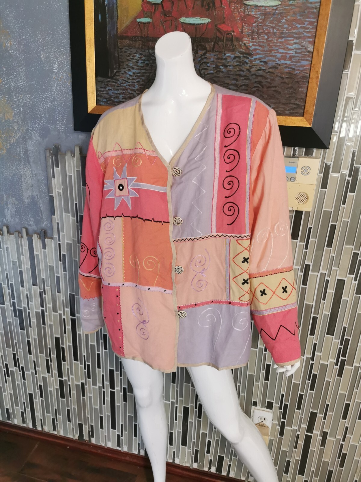 Indigo Moon Womens Patchwork design Embroidered L… - image 1