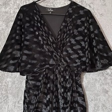 Lulus Black Crushed Velvet Mesmerize On The Prize Wrap Mini Dress Size M