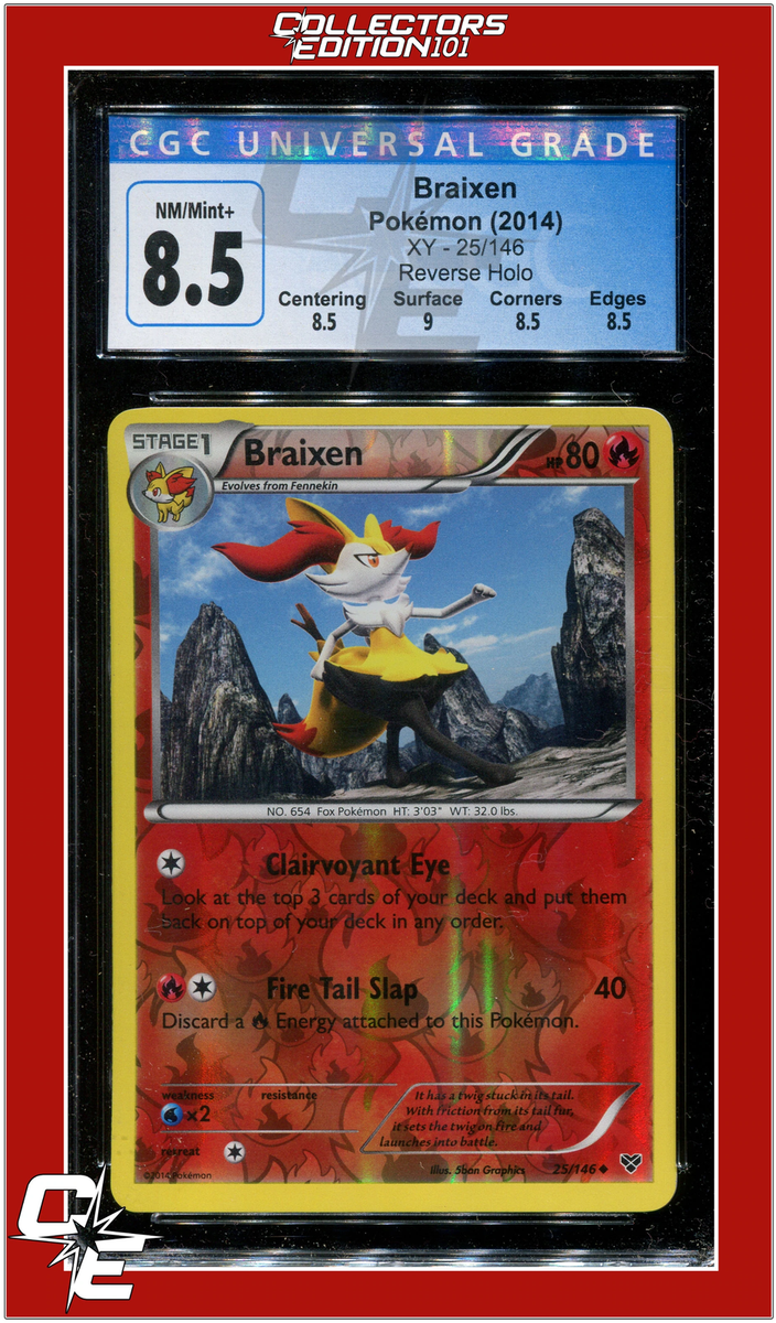teruchan✨ XY 25 Braixen Reverse Holo CGC 8.5 - Subgrades | eBay