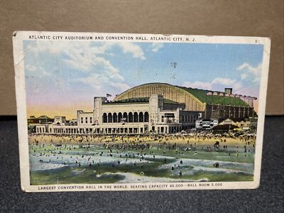 Atlantic City Auditorium And Convention Hall Atlantic City New Jersey Postcard￼