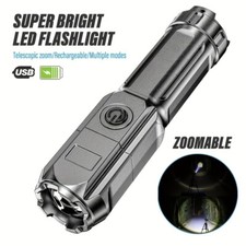 Lampe Torche LED Rechargeable Ultra Puissante - Zoomable & Compacte - 3 Modes