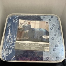 Royal Empire navy reversible quilt cotton, three-piece machine, king size